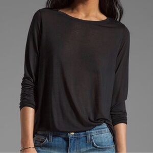 VINCE 100% Cotton Black Long Sleeve Top Size S